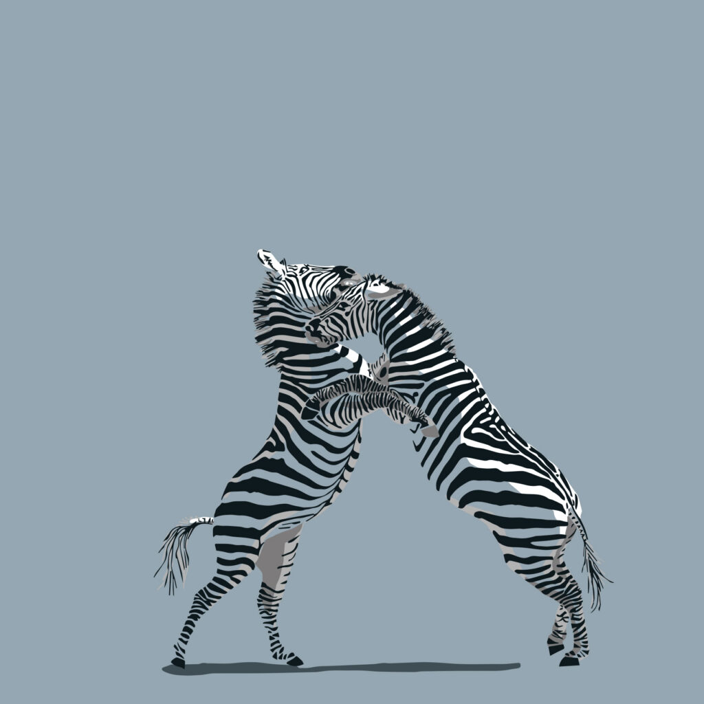 striped tempests smashing into each other.