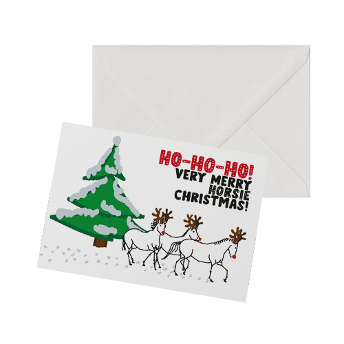 Deer-Horses *very merry horsie christmas postcards