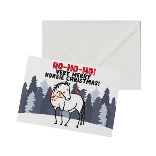 Horse-and-Robbin *very merry horsie christmas postcards